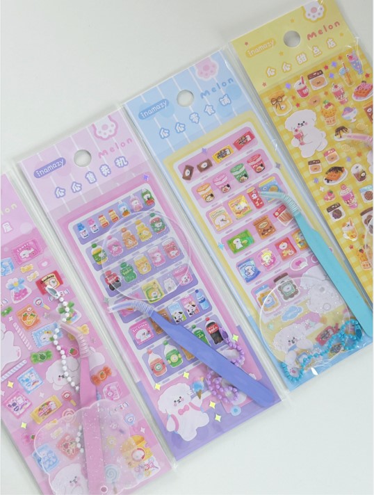 MINISO Melon Vending Machine Acrylic Piece & Deco Stickers Set (4 Asso ...