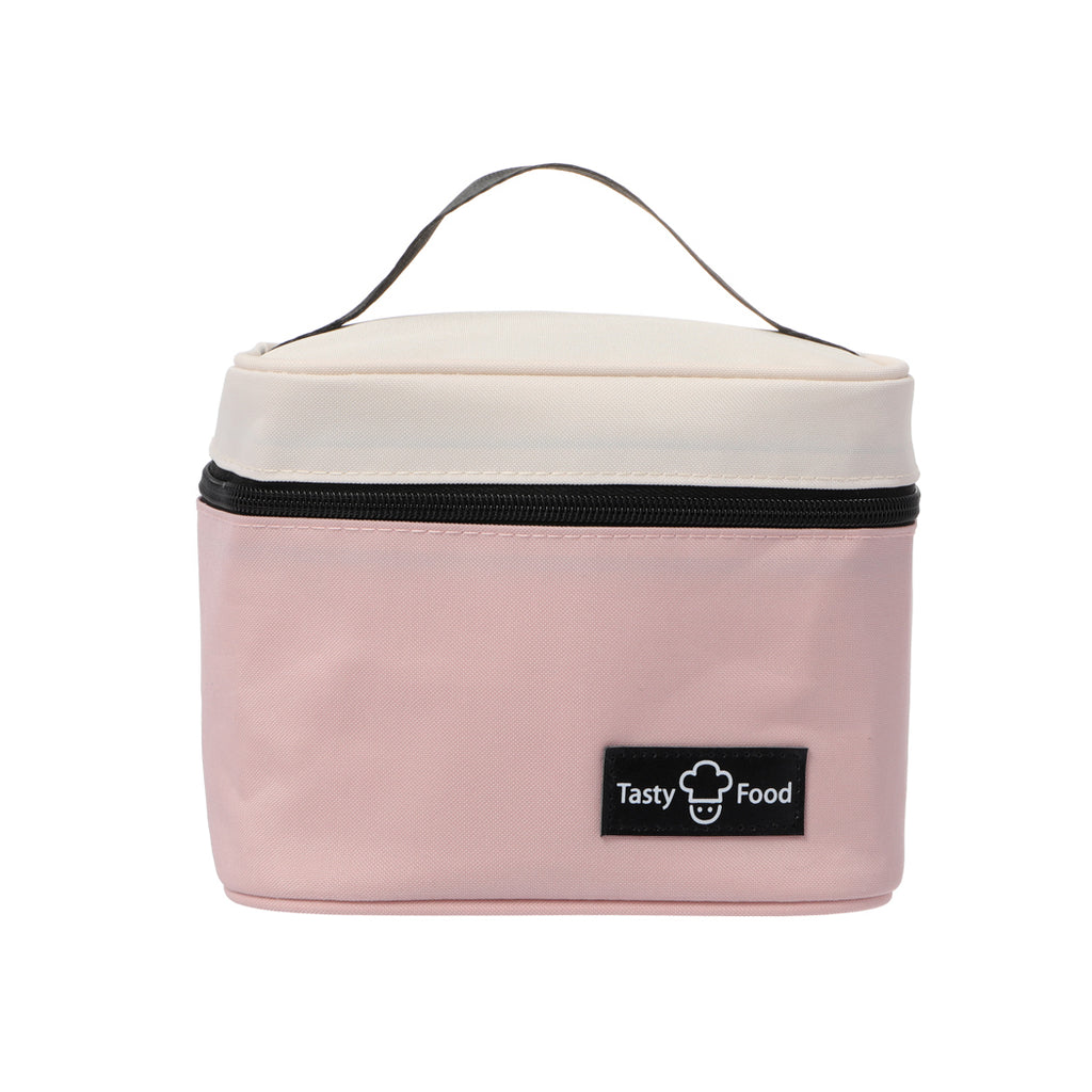 MINISO Color Blocking Mousse Lunch Bag Pink – Stylish Insulated Tote