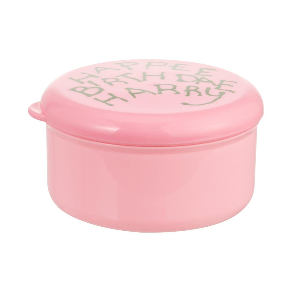 Open view of MINISO Harry Potter food containers set showing cake-themed design and interior compartments
