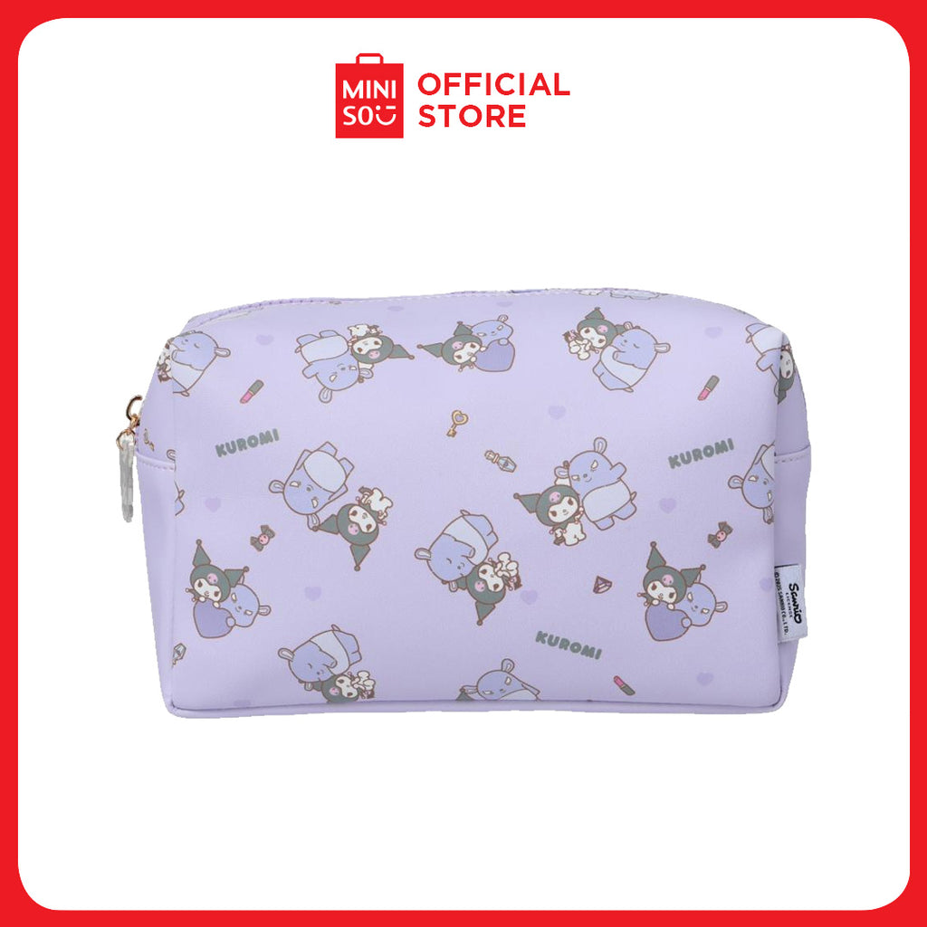 MINISO Kuromi Rectangle Cosmetic Bag – Cute Makeup Pouch for Travel and Daily Use