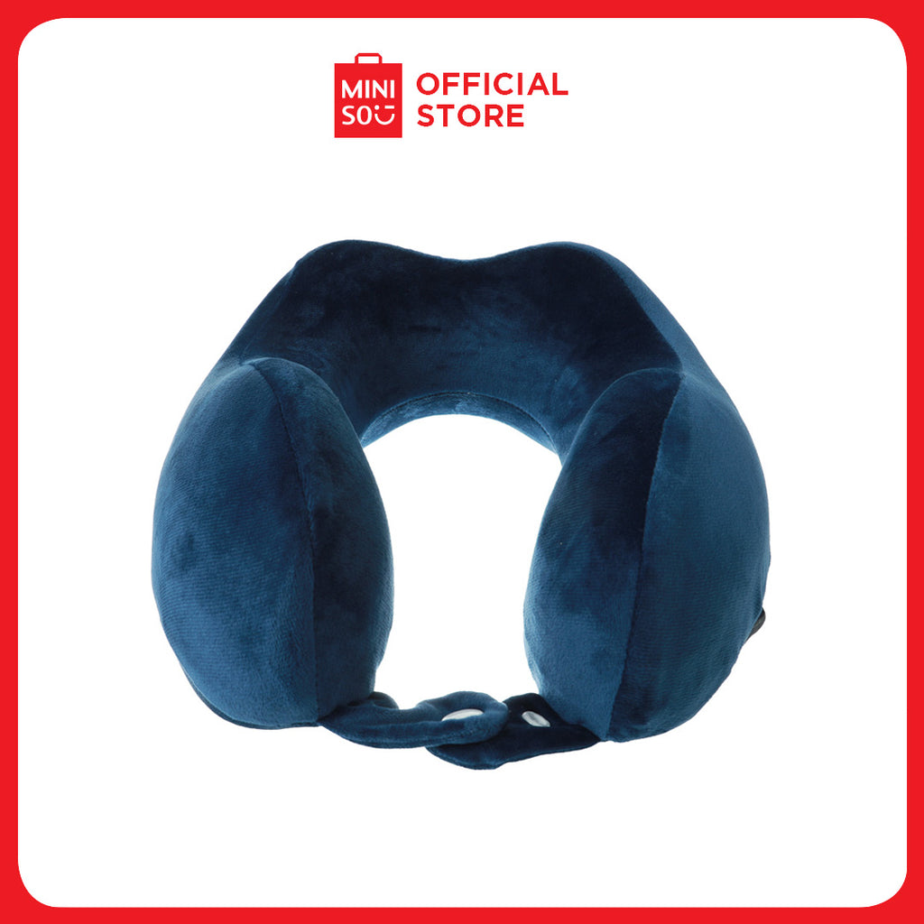 MINISO Memory Foam U-Shaped Travel Pillow – Navy Blue Neck Support