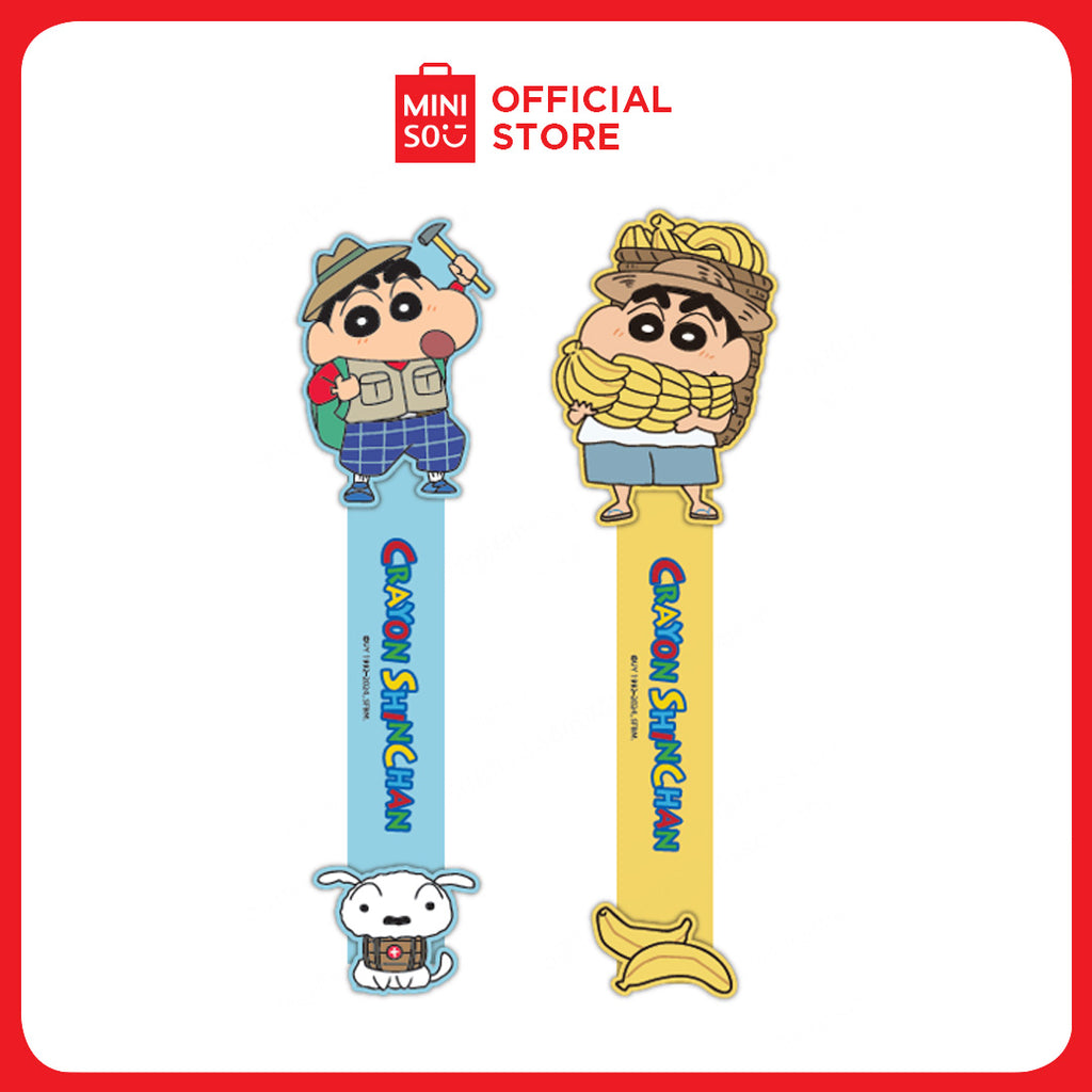 MINISO Crayon Shinchan Magnetic Cable Organizers 2 pcs Blue and Yellow