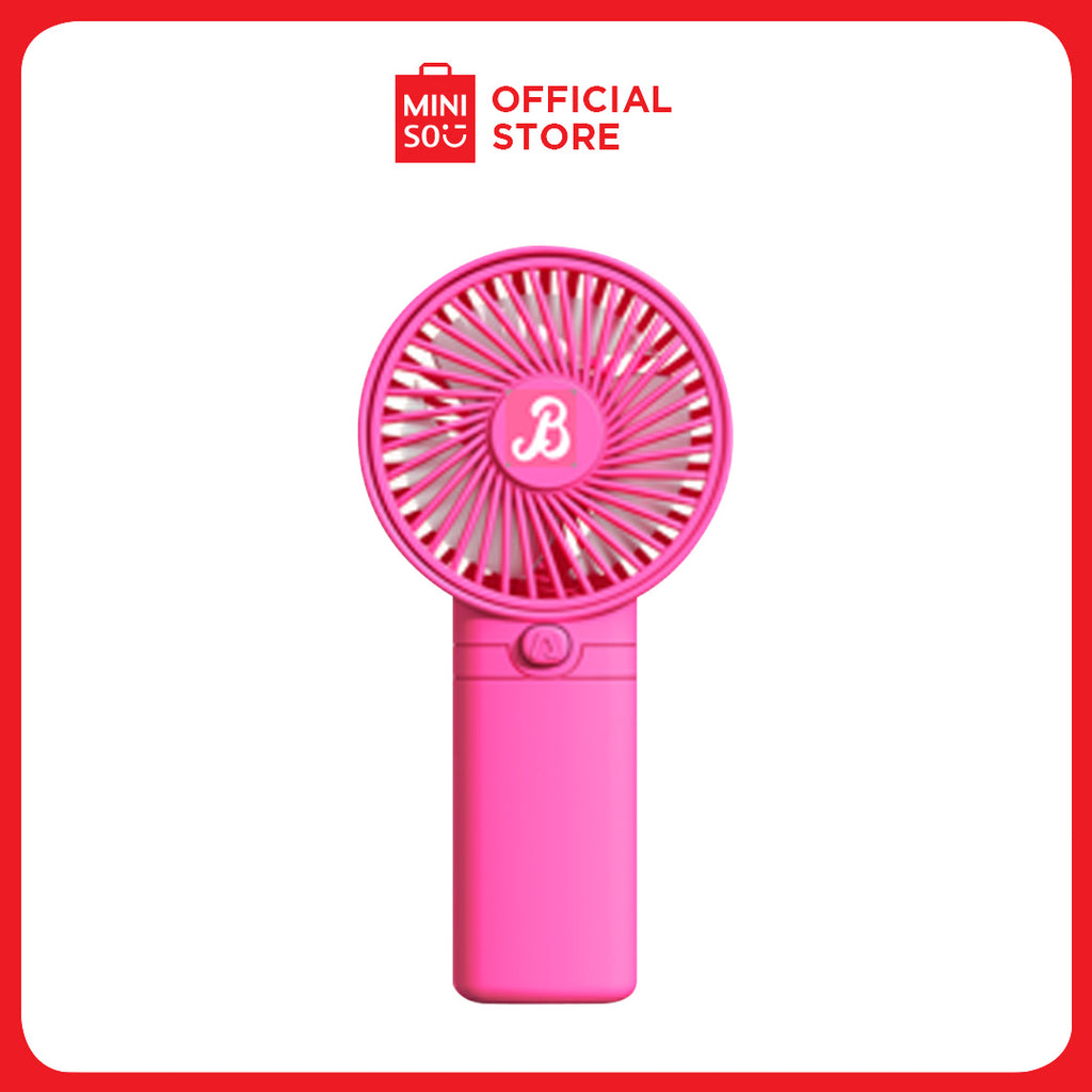 MINISO Solid Color Series Dry Battery Handheld Fan – Barbie Pink Portable Cooling Device