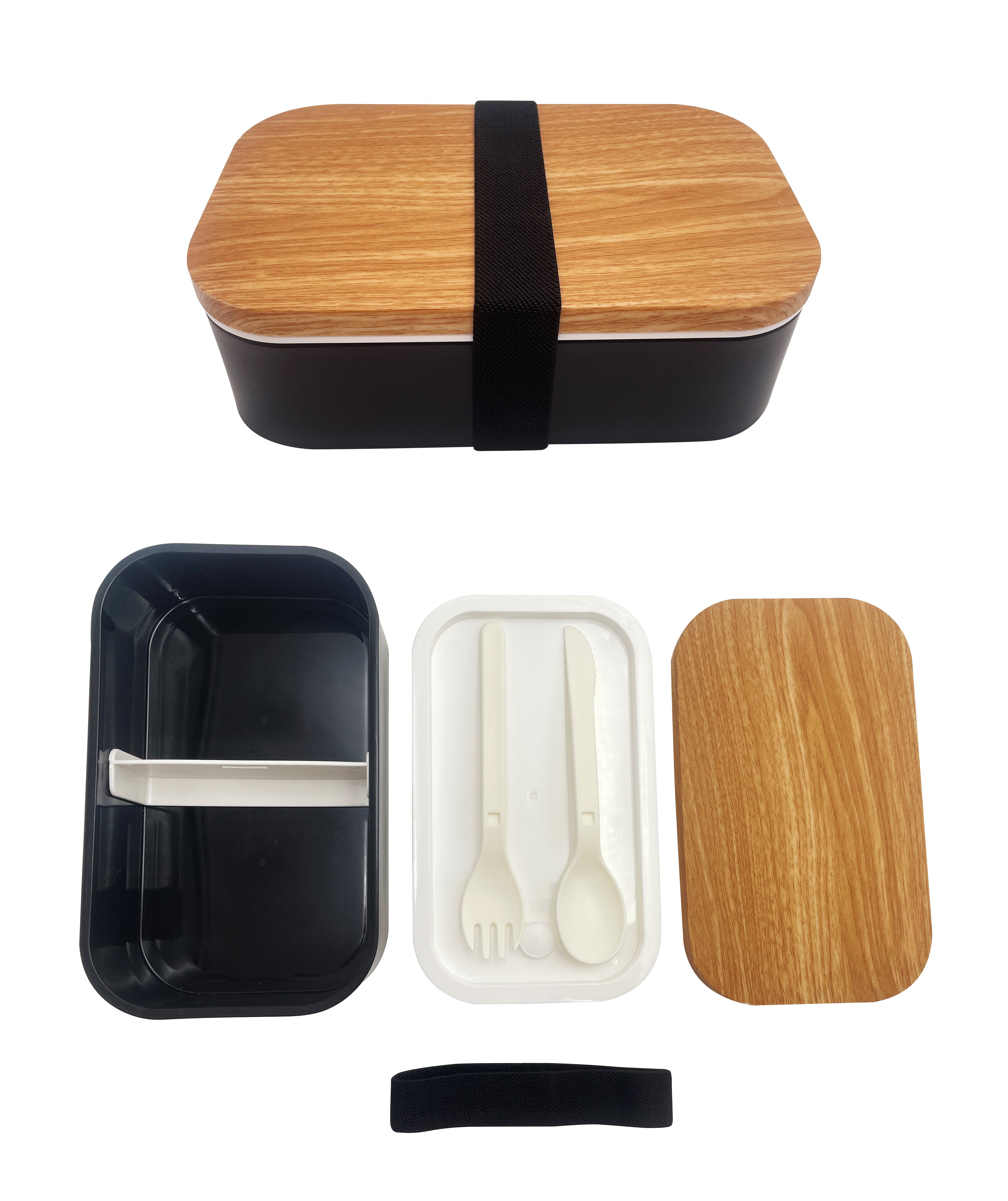 Wood Grain Design Bento Box Black 900mL – Miniso Philippines Official